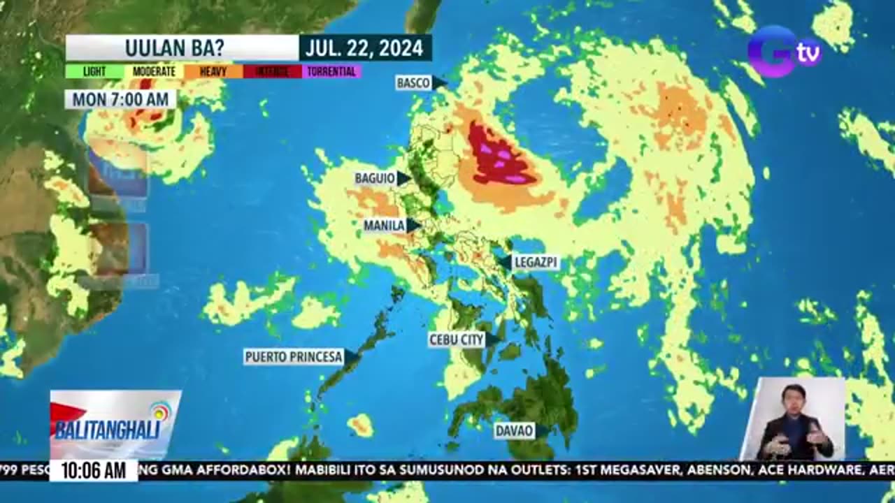 Weather update as of 10:05 a.m. (July 22, 2024) | Balitanghali