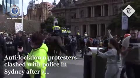 Sydney, Australia: Anti Lockdown Protesters Clash With Police 7/24/21