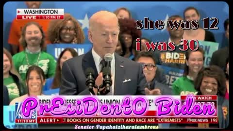 PrEsiDentO Biden: "She was 12, I was 30" but anyway ...