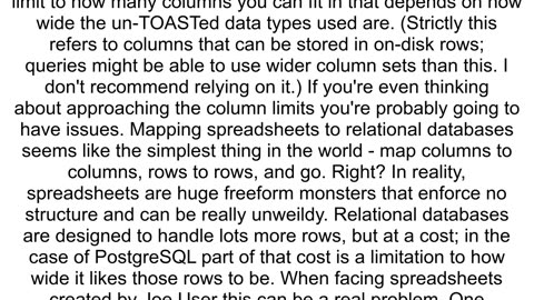 What is the maximum number of columns in a PostgreSQL select query