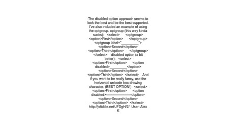 Is there an ltoptiongt separator for ltselectgt elements