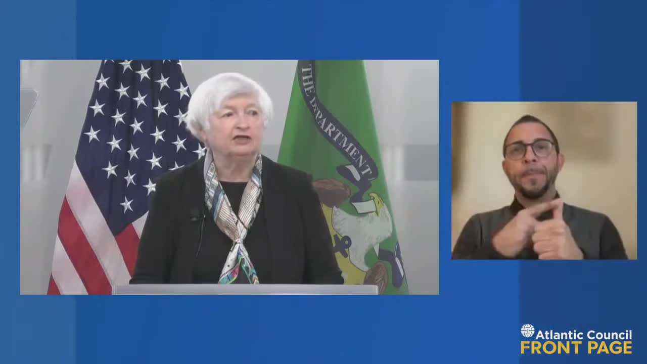 US Secretary of Treasury Janet Yellen delivers remarks on US and global economics