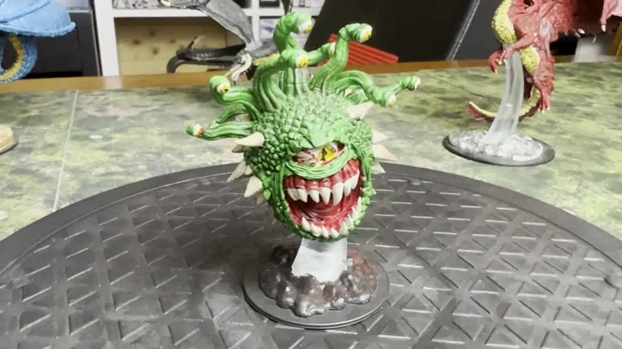 Green beholder painted miniature