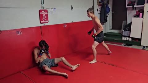 One punch kick boxing win