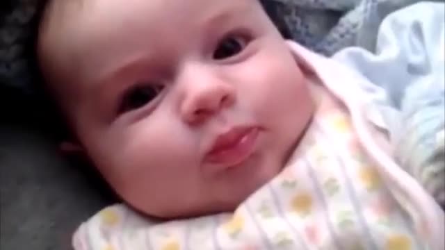 Cutest baby talking with parests