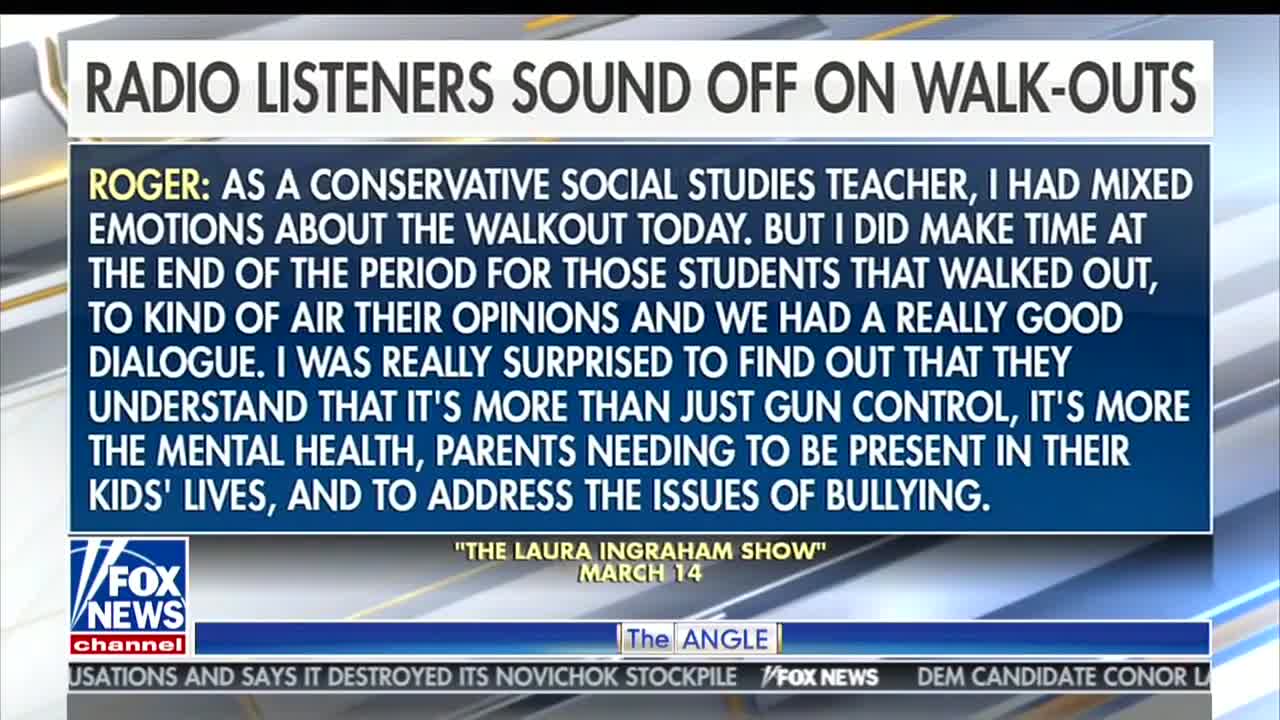 Laura Ingraham blasts student Walkout Day