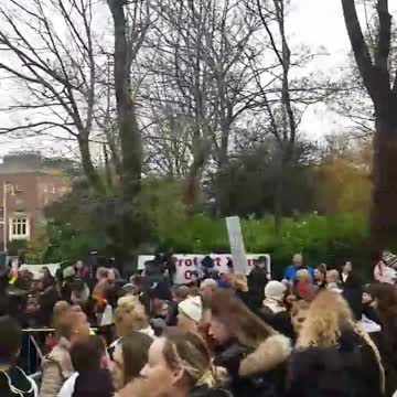 Parents striking with their children in Dublin Ireland against Mask Mandates on Children Today