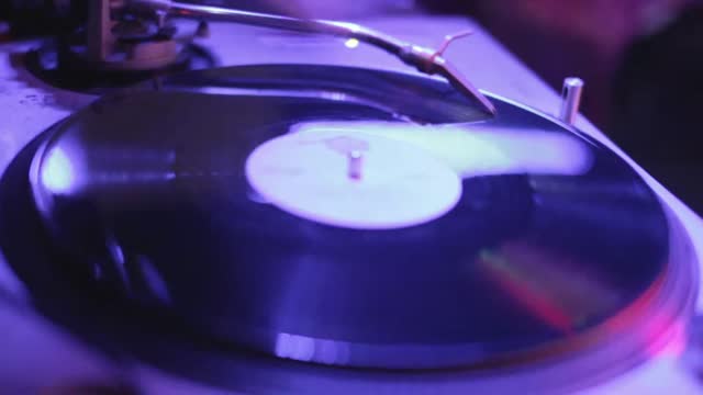 Vinyl record spinning