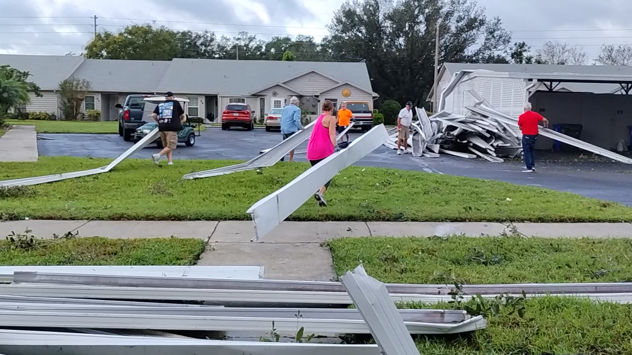 After Milton, Neighbors came cleared the damaged garage