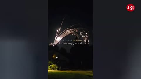 Image of Hezbollah firing heavy rocket firings into Israeli territory - there are casualties