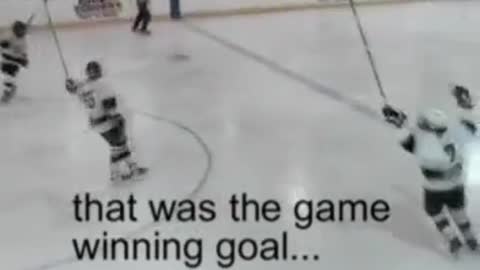 Hockey team can't believe winning goal?!