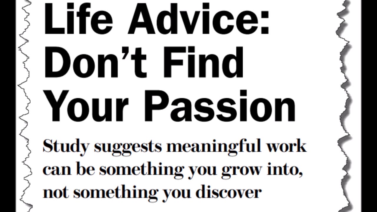 Letting Your Passion Find You