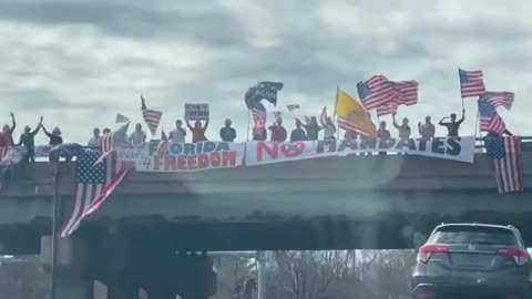 Overpasses En Route to DC Are Showing Their Support for the People's Convoy