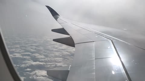 The clouds you see on the plane.
