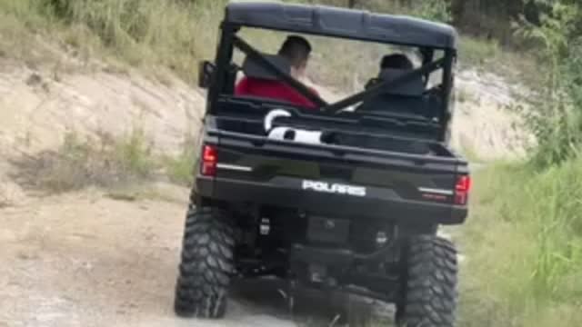 ATV driving. Polaris and Can-Am