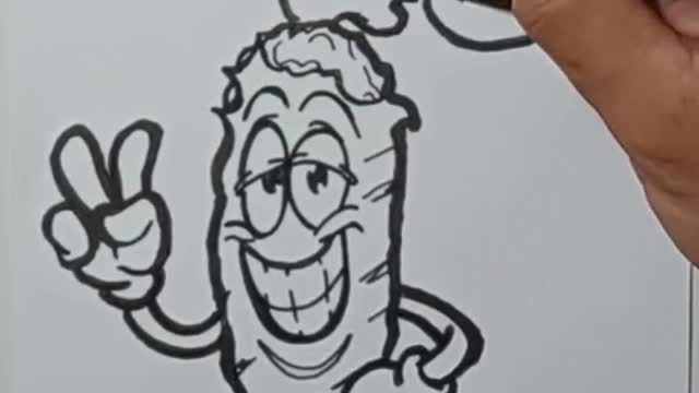 How to draw grafity vector karakter cerutu