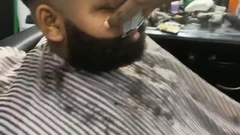 Dad gives son a beard 😂