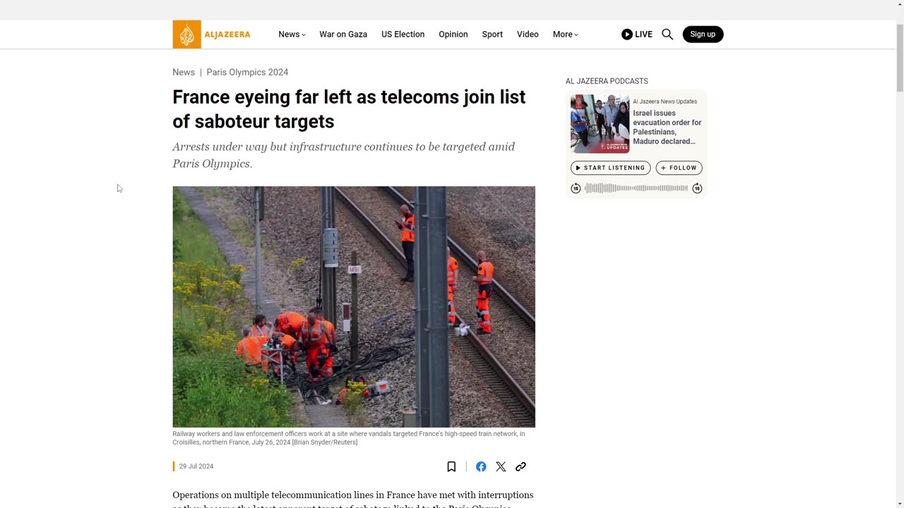 TELECOMMUNICATION IN FRANCE SABOTAGED In Latest Infrastructure ATTACK, Eyeing The Far Left