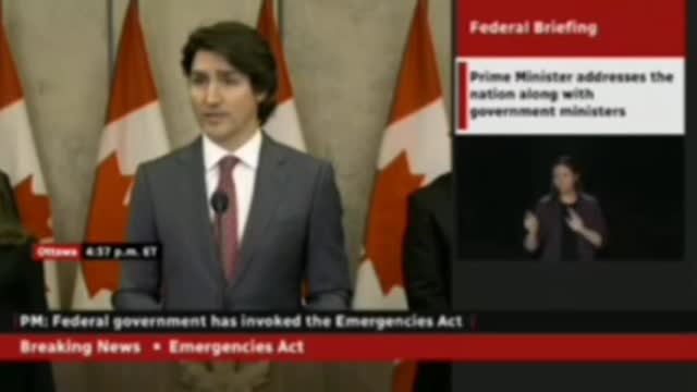 Trudeau enforces the "emergencies act".