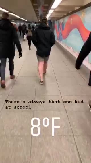 Guy wears shorts in 8 degree weather