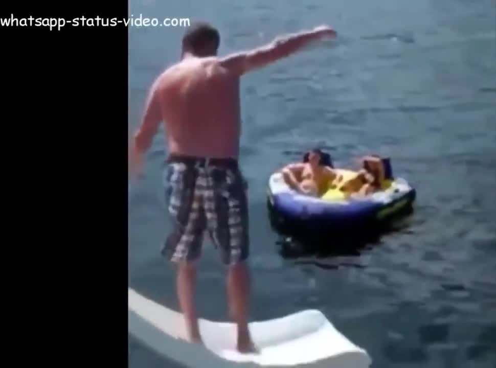 Guy trips on slide