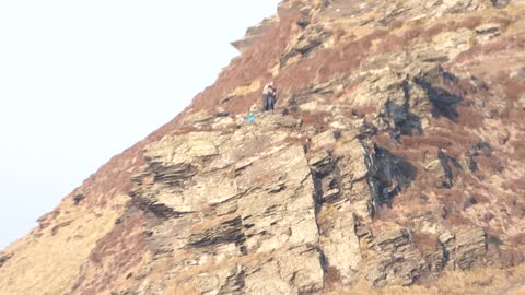 Extreme Dancing On Cliff in Cornwall