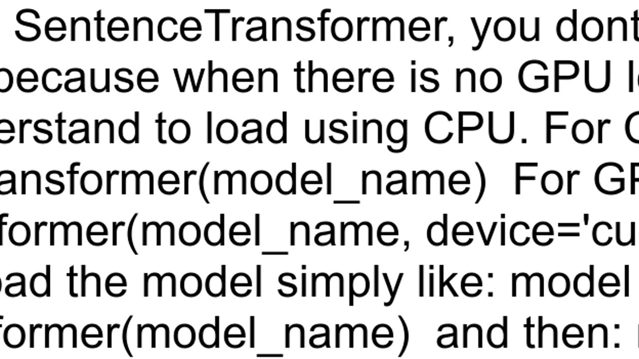 Detach sentencetransformer model from GPU to cpu