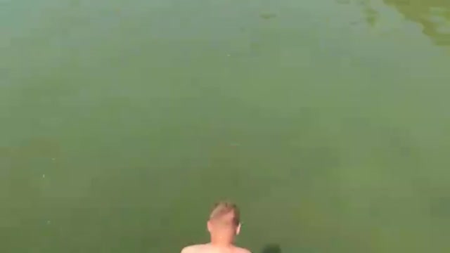 Funny Moment | RussianBoy jumps into the water