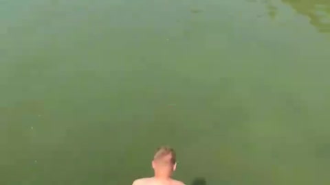 Funny Moment | RussianBoy jumps into the water