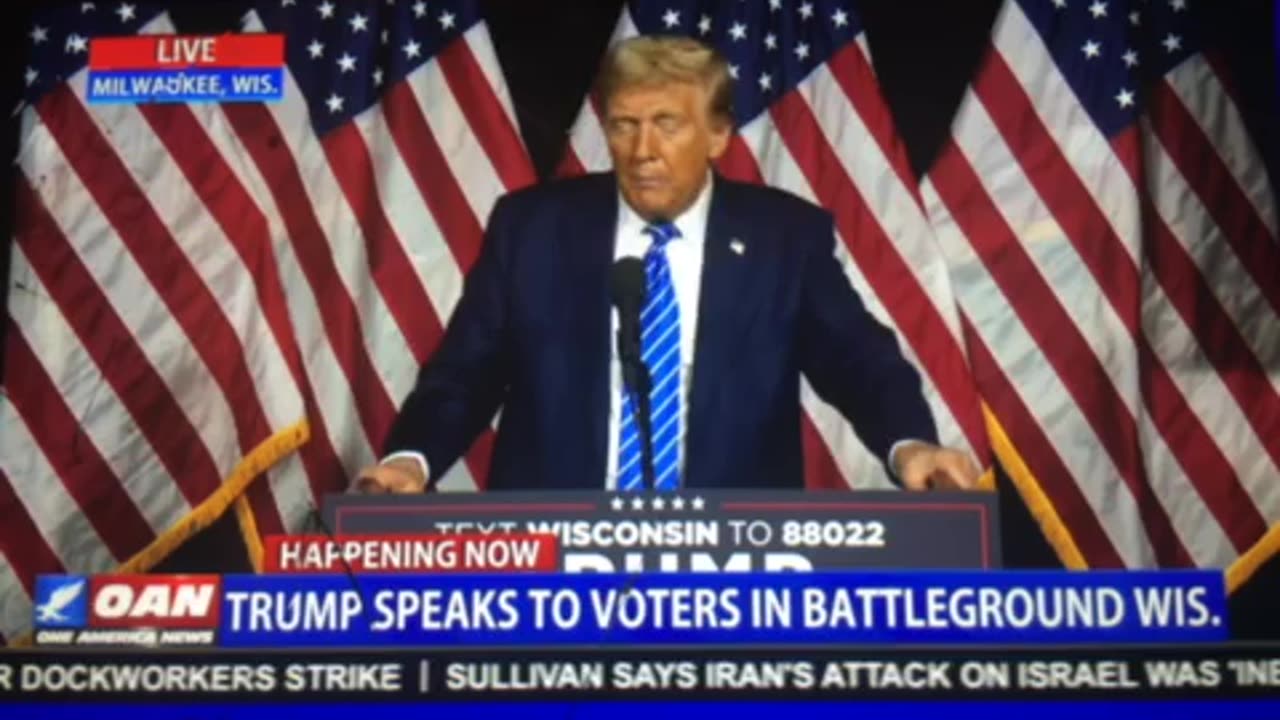 🦅OANN Trump takes reporters questions in battleground Wisconsin Tuesday 07:39 pm