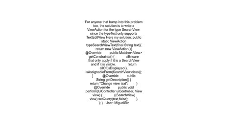 How to type text on a SearchView using espresso
