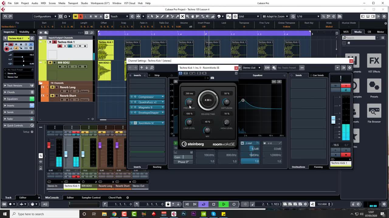 Cubase Techno Tutorial - Start To Finish - Lesson 3 Bass Rumble