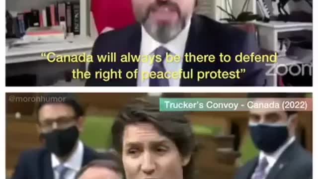 Trudeau: "Canada will always be there to defend the right of peaceful protest"