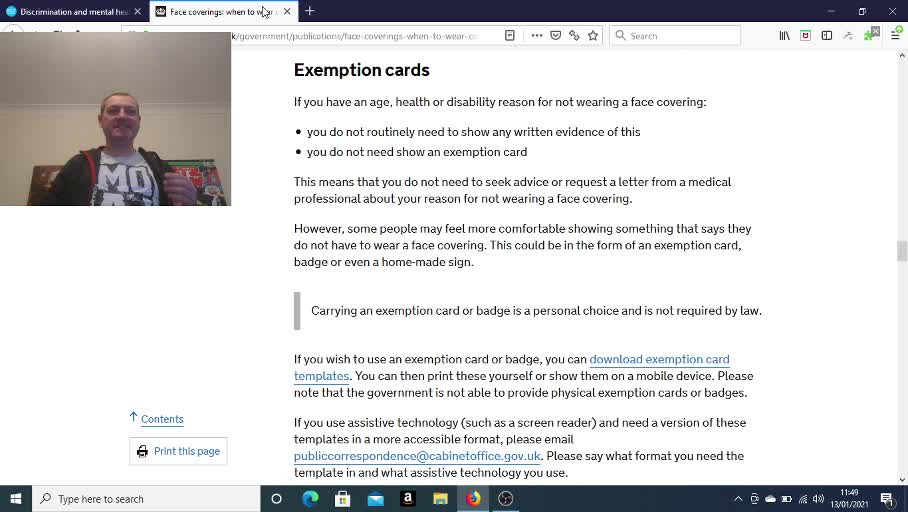 The 2010 Equality Act (U.K) protects your exemption in LAW