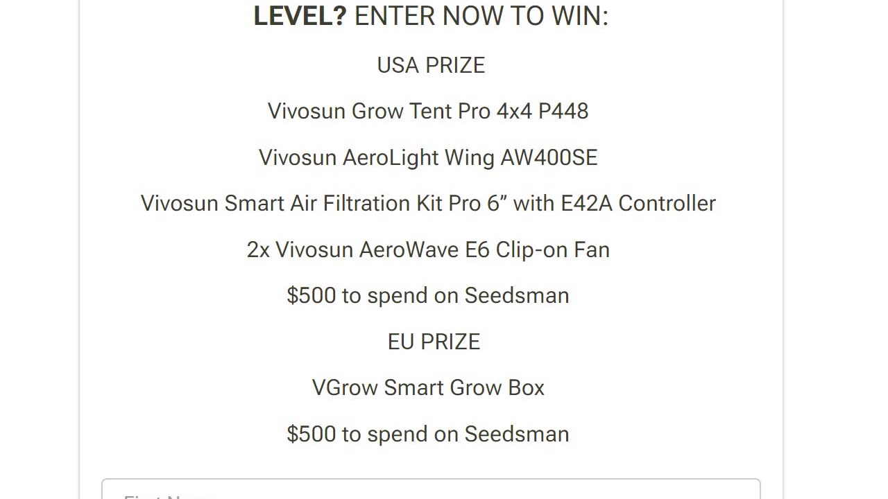 Indoor Grow Gear and Seeds Giveaway Contest Link To Enter Below