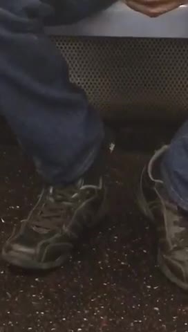 Man has bug on foot train