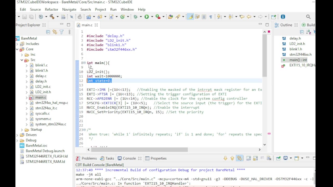 STM32 PART 9 - A STATE MACHINE USING INTERRUPTS