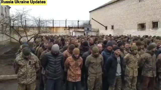 Ukrainian POWs captured by Russia on the front lines in the Donbass.