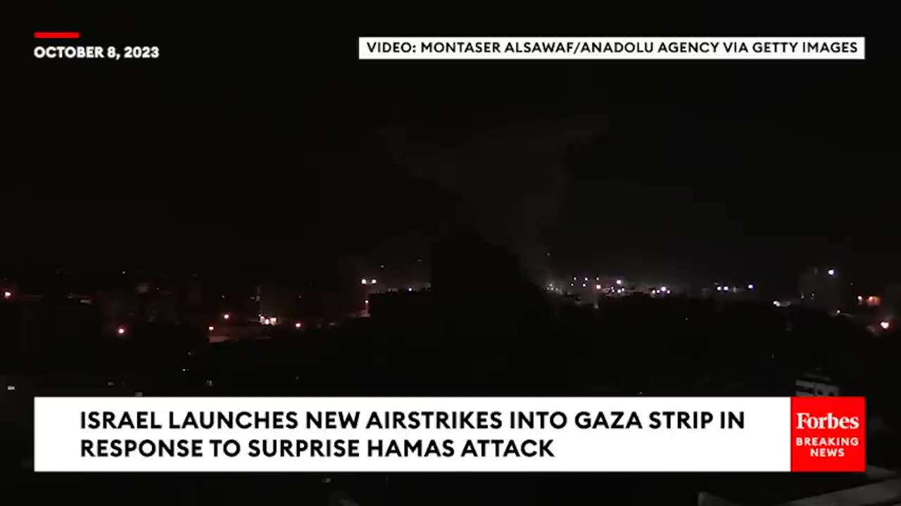 Israel Continues To Fire Airstrikes Into Gaza Strip In Response To Surprise Hamas Attack