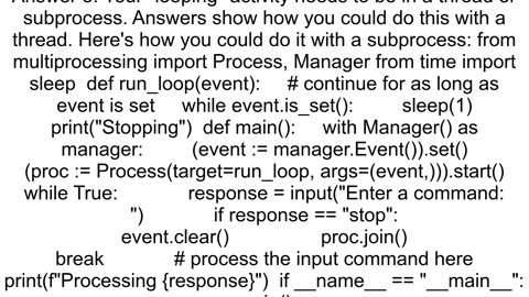 How to create a start and stop control in Python