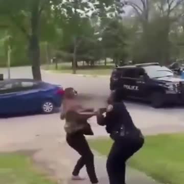 Crazy Karen Moons A female Police Officer, Tries to Run Away, Gets Tased, Eats Pavement