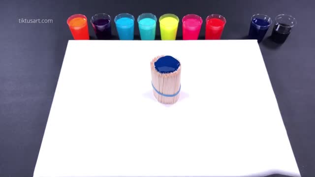 Pour The Blue Paint Into The Toothpick