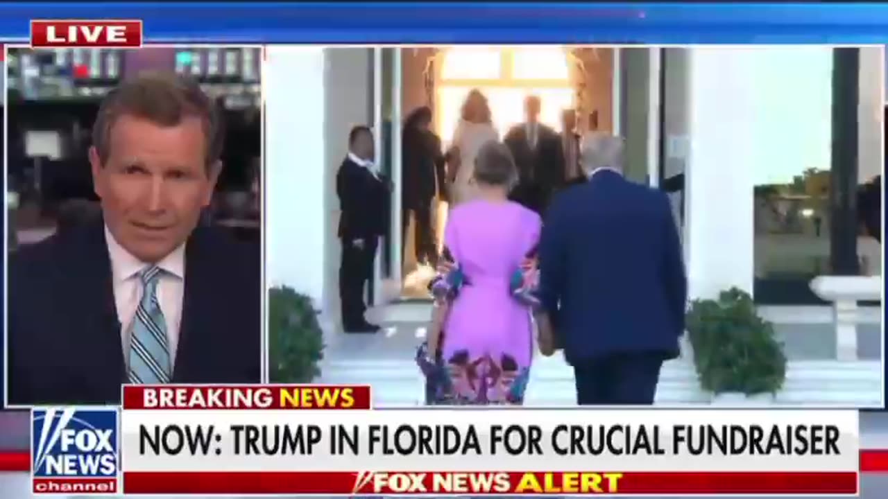 President Trump speaks outside of record breaking campaign fundraiser.