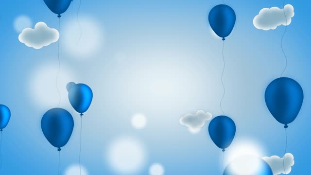 blue celebration balloon decoration big screen dynamic background video