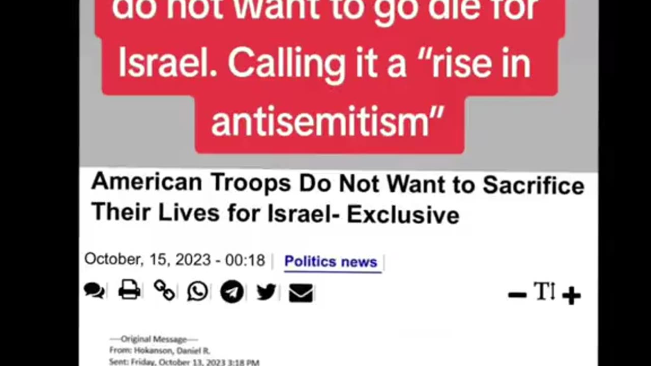 LEAKED EMAIL -CONCERNED USA GENERALS -RISE IN ANTISEMITISM