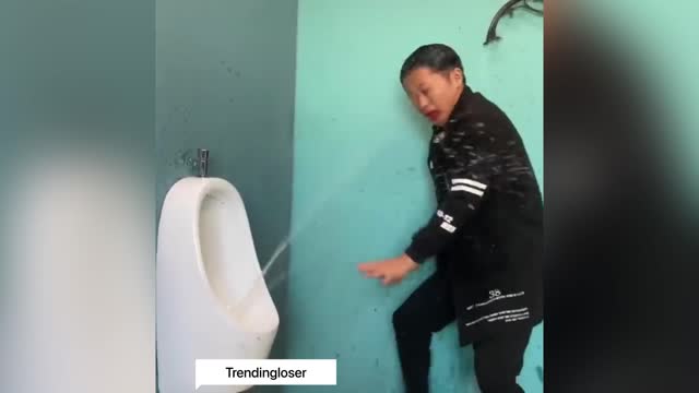 Toilet water and man