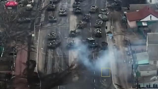 War in Ukraine: Dramatic drone footage shows Russian convoy 'ambush'