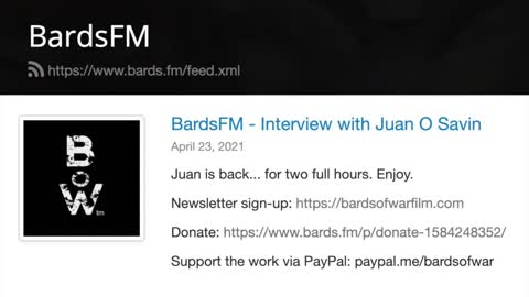 Apr 23 2021 - Juan O Savin w/ BardsFM - Biggest War Ever In The History Of The Planet
