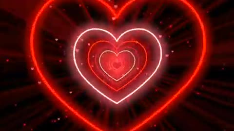 255. Heart Tunnel Background❤️Red Animation Video Neon Heart