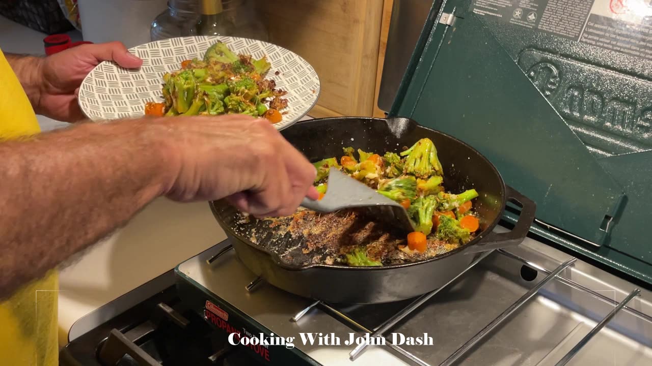 Cooking With John Dash Ep 17 mesquite-flavored pork chops, broccoli, and carrots